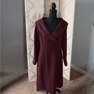 Due Per Due Long Sleeve Dress with Crystal Buttons & Sateen Collar SZ 10